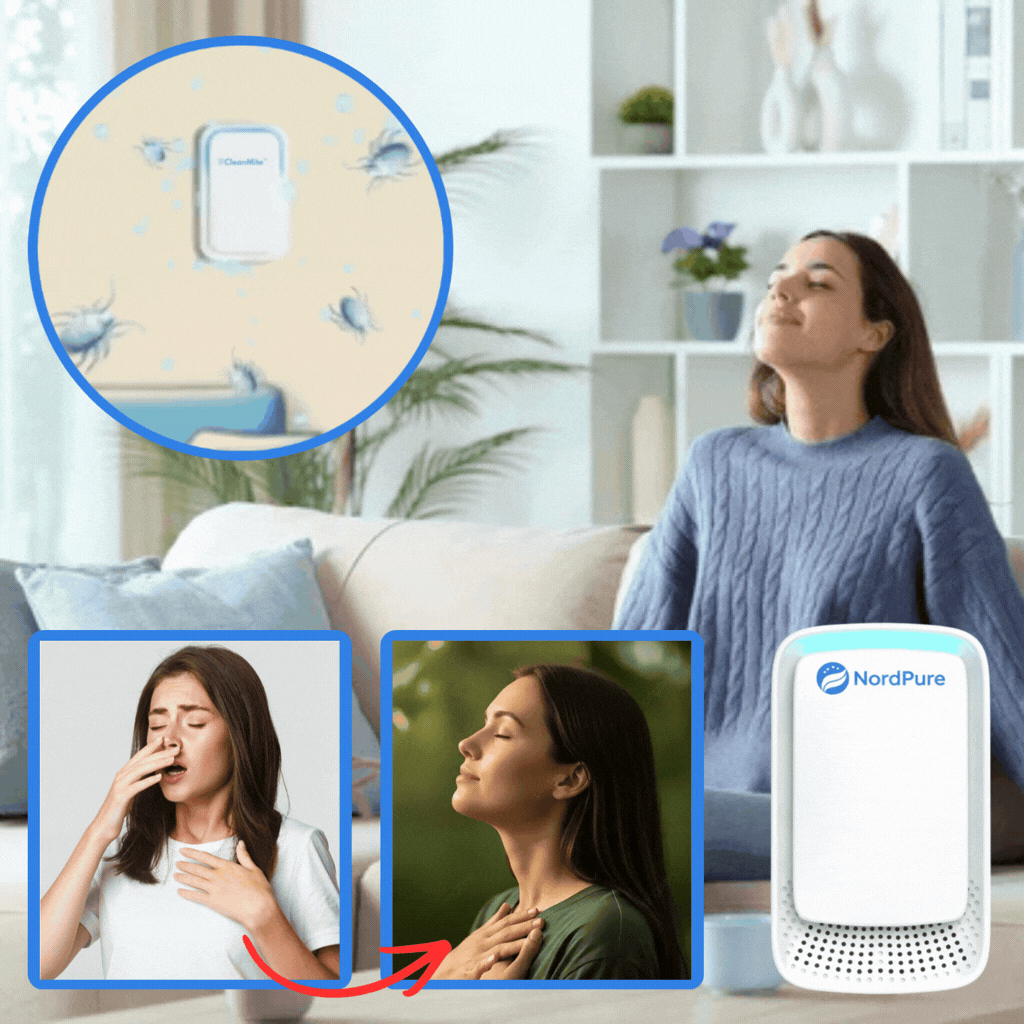 NordPure™ Plug-in Air Filter | Minskar kvalsterallergener med 99% inom 24 timmar