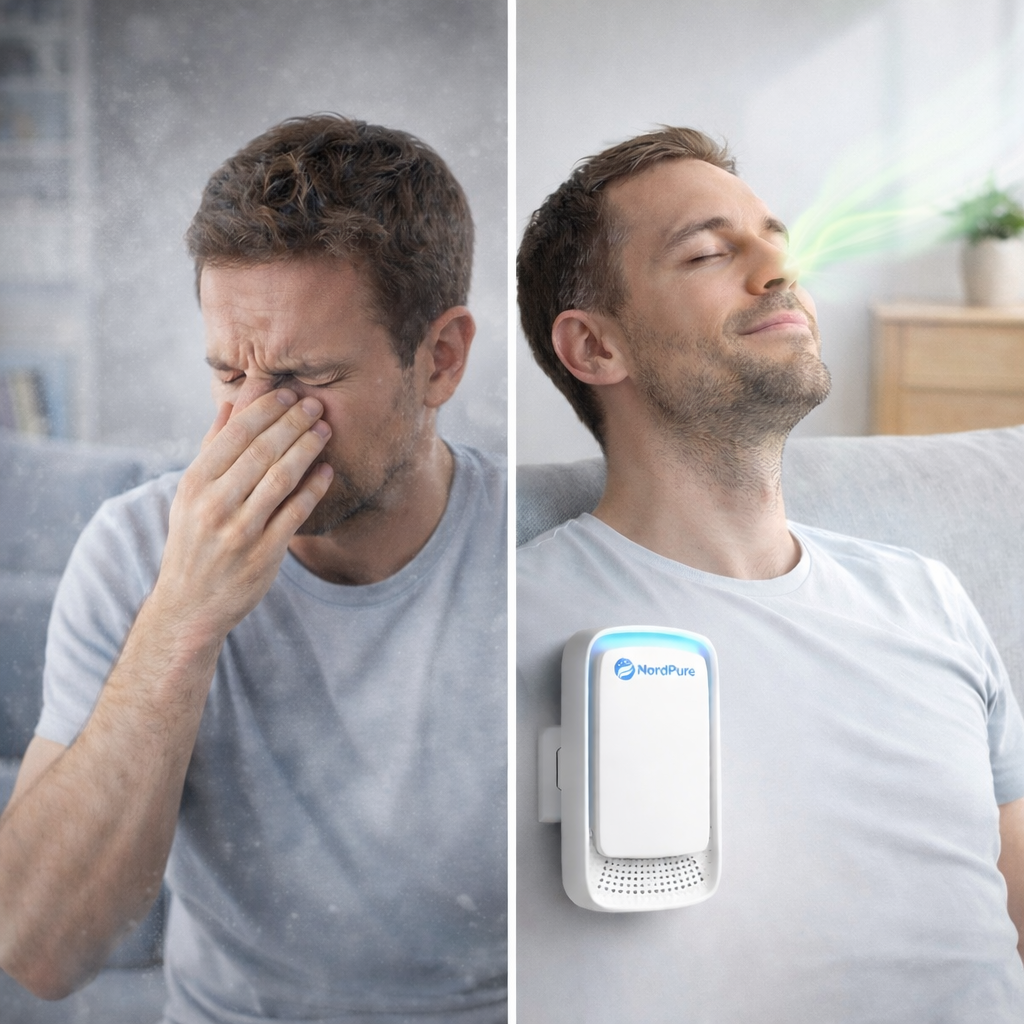 NordPure™ Plug-in Air Filter | Minskar kvalsterallergener med 99% inom 24 timmar